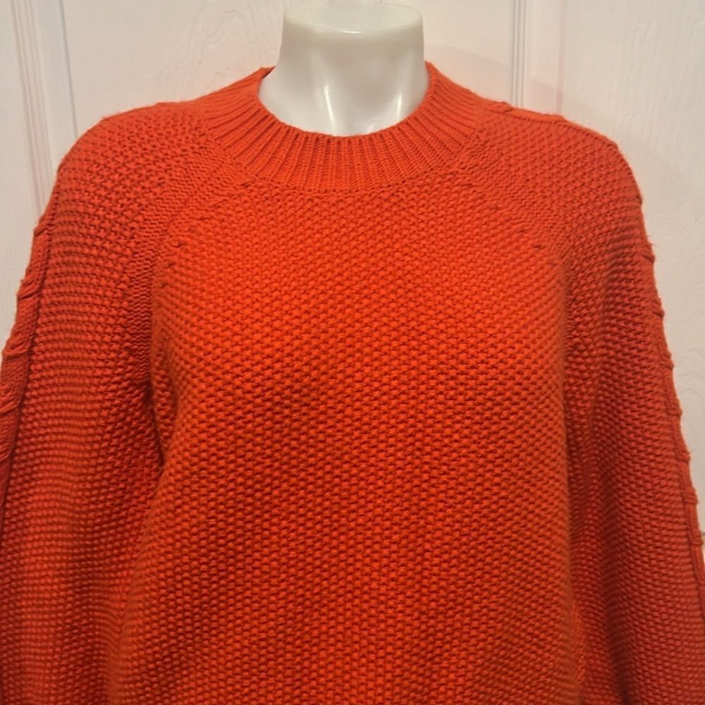 Boden orange wool blend crew neck sweater size medium - Picture 4 of 9